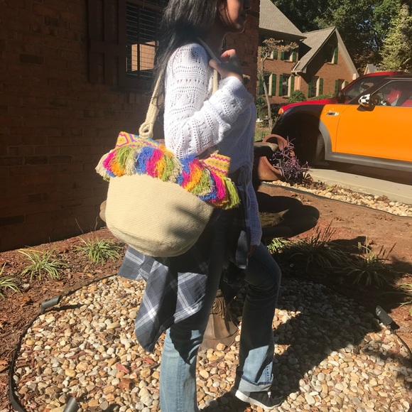 🌈Colorful Wayuu bucket bag!!! One of the kind🌸 - Picture 4 of 10
